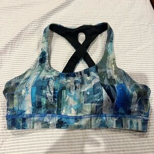 Lululemon Sports Bra size 8 in excellent condition blues and greens